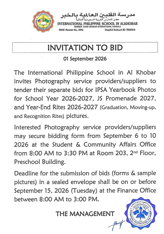 Invitation to Bid - Photography