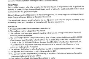 IPSA Educational Assistance Program SY 25-26